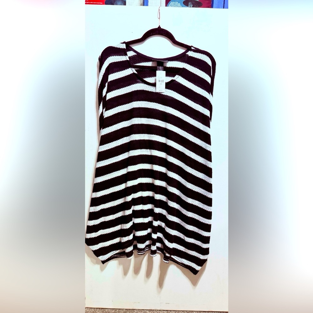 Lane Bryant Oversized Black and White Tunic